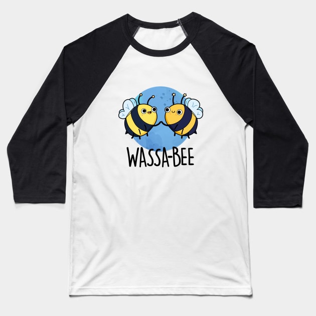 Wassabee Cute Wasabi Bee Pun Baseball T-Shirt by punnybone